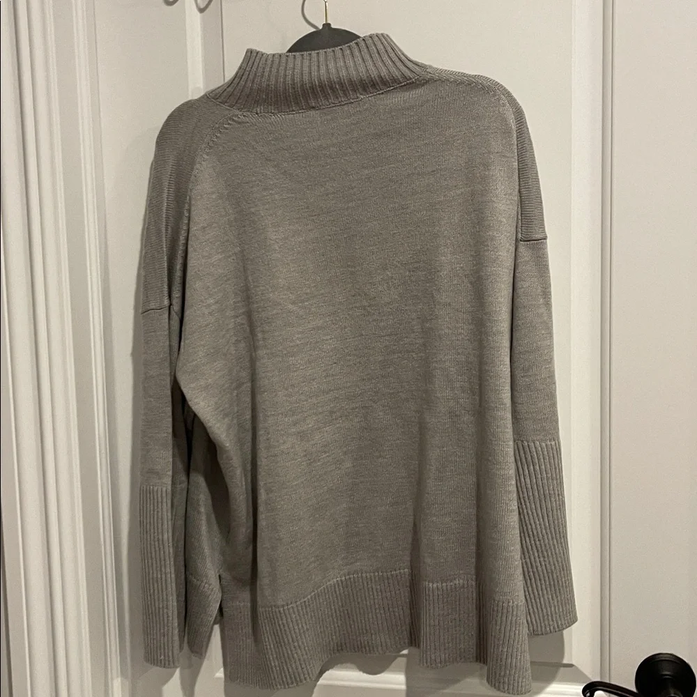 DKNY Gray Sweater with Yellow Accents - Picture 2 of 5